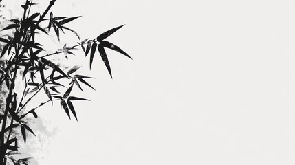 Bamboo graphic art, monochrome style