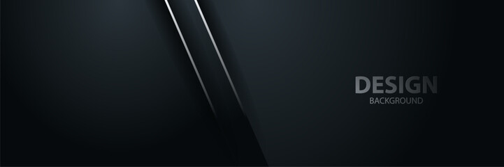 Dark abstract background with silver lines, design template
