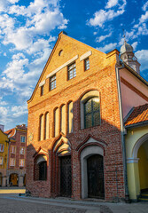 Gothic ancient houses in the Old Town of Olsztyn
