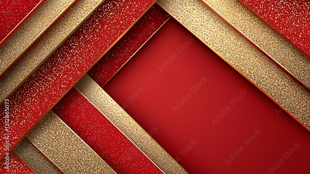 Poster red gold glitter abstract background diagonal lines luxury texture design