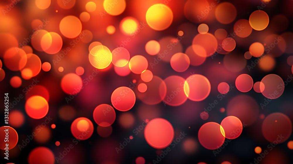 Poster Red Orange Bokeh Background Abstract Lights Texture Design