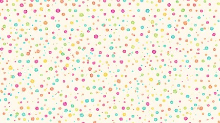 Vibrant Colorful Floral Scattered Pattern Design