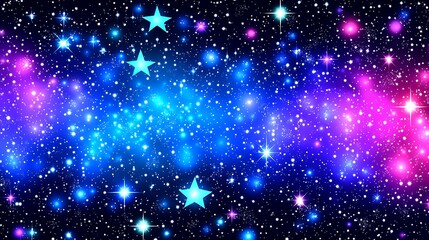 Obraz premium A vibrant illustration of a starry nebula in space