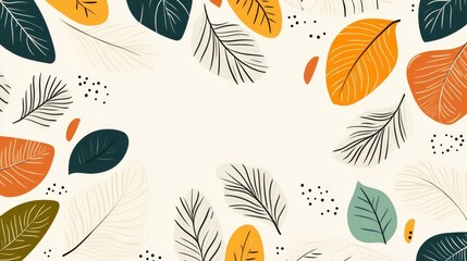 Discover elegant floral patterns with handdrawn leaves, exuding modern minimalism in a chic linear style.