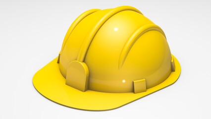 Yellow safety helmet 3D render