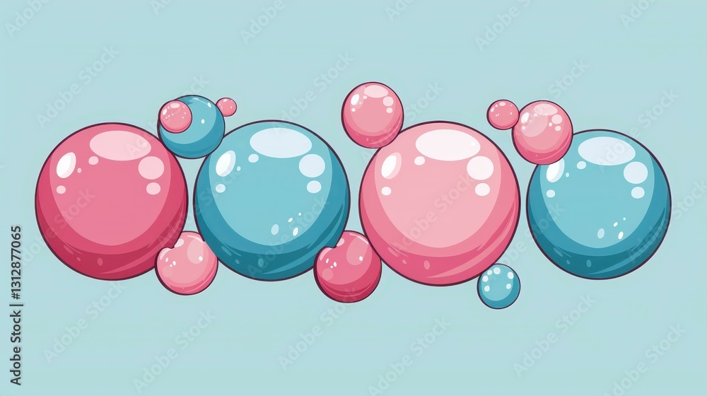 Poster bright and colorful soap bubbles float gracefully, creating a magical and whimsical effect in this v