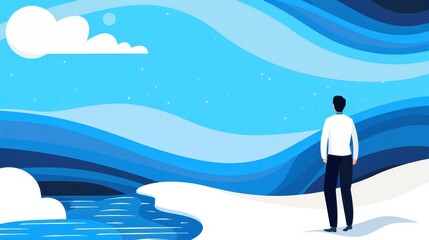 Obraz premium Professional A vector design template ideal for brochures, reports, and flyers. Modern layout in blue, userfriendly and editable.