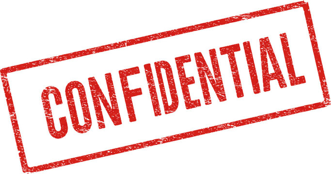 Confidential  red ink rubber stamp sign symbol grunge effect vector illustration