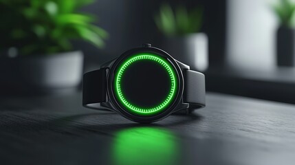 Smartwatch showcasing vibrant running route with location tracking and blurred background