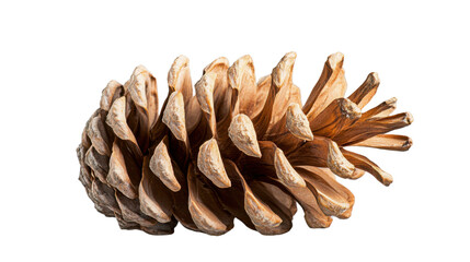 Single ponderosa pine cone isolated on transparent background