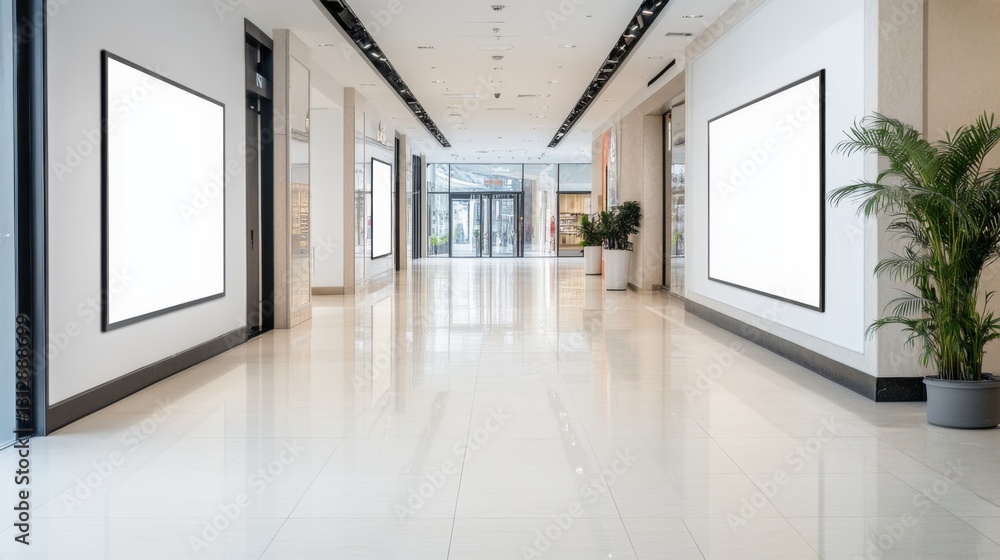 Aufkleber modern spacious hallway with blank frames and natural light inviting design elements for display and