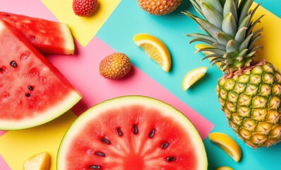 Colorful fresh fruits on a table