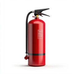 Obraz premium High-Quality Red Fire Extinguisher with Black Handle for Safety and Emergency Preparedness in Various Settings