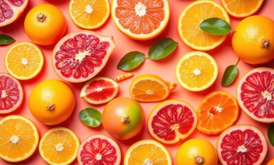 Colorful citrus fruits arrangement
