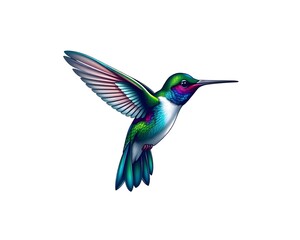 Isolated Hummingbird on White Background