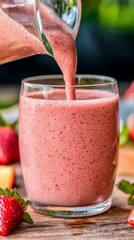 Fresh Strawberry Smoothie Healthy Drink Food Photography