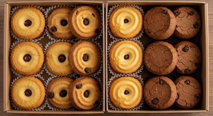 Fototapeta premium box of cookies isolated on transparent background 