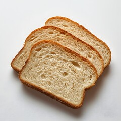 Sliced Bread: Close-up studio shot of neatly arranged slices of fresh bread, offering a warm invitation to a simple, comforting meal or snack.