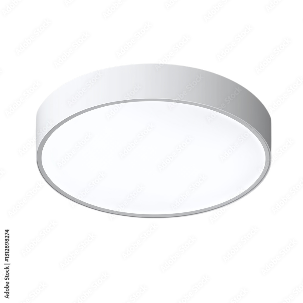 Poster ceiling light with recessed design isolated on transparent background