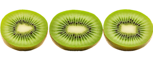 Fototapeta premium slices of vibrant kiwi fruit showcasing a refreshing and healthy treat ,out ,cut