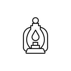 Lantern camping line icon