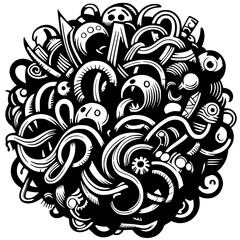 Abstract doodle art silhouette