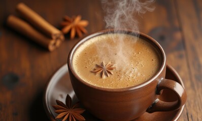 Warm coffee with aromatic spices
