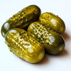 Crisp Pickles: Freshly brined pickles, boasting a vibrant green hue, are artfully arranged, enticing viewers with their tangy appeal.