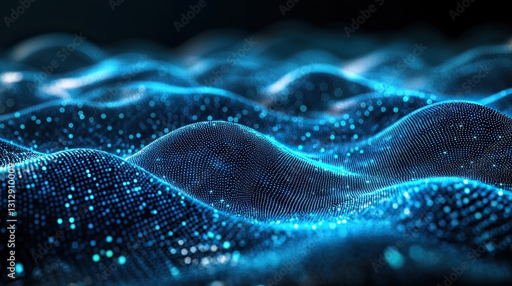 Poster connecting dots and lines on a dark backdrop