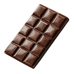 Naklejka premium Chocolate bar with visible textures isolated on transparent background