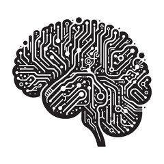 Creative Human Brain Silhouette Vector Art