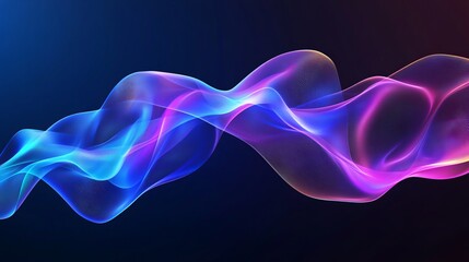 Abstract Blue Purple Flowing Wave Energy Design Digital Art Background Modern Futuristic Technology Illustration Graphic Vibrant Smooth Lines Swirling