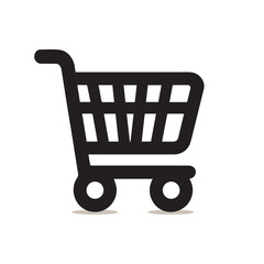 A black silhouette vector shopping cart