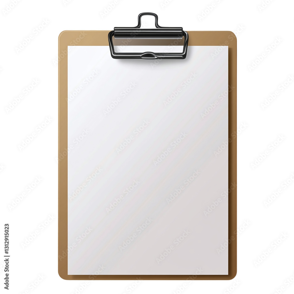 Poster clipboard with rigid backing isolated on transparent background