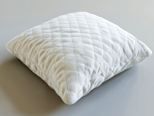 Comfortable decorative cotton bed design detail with empty down pillow showcasing soft fabric for a cozy domestic ambiance