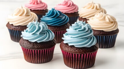 Delicious Chocolate Cupcakes with Pastel Frosting
