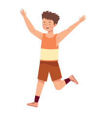 Student Athlete Running with Jump