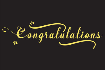 Illustration with calligraphic inscription. Congratulations. Vector element for design.