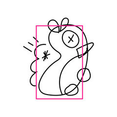 Vector Doodle Illustrations in various abstract shapes	
