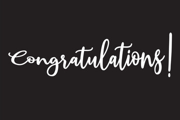 Congratulations, Beautiful greeting card poster with calligraphy text