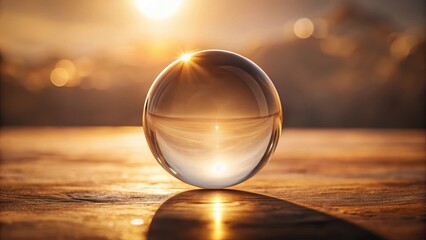 Glass Ball Reflector in Soft Light, transparent, warm tones,  transparent, warm tones, shimmering effect