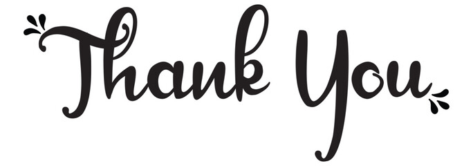 Thank You handwritten inscription. Hand drawn lettering. Thank You calligraphy. Thank you card. Vector illustration.