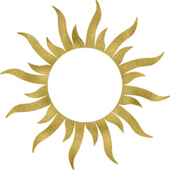 Gold Glitter Sun Illustration