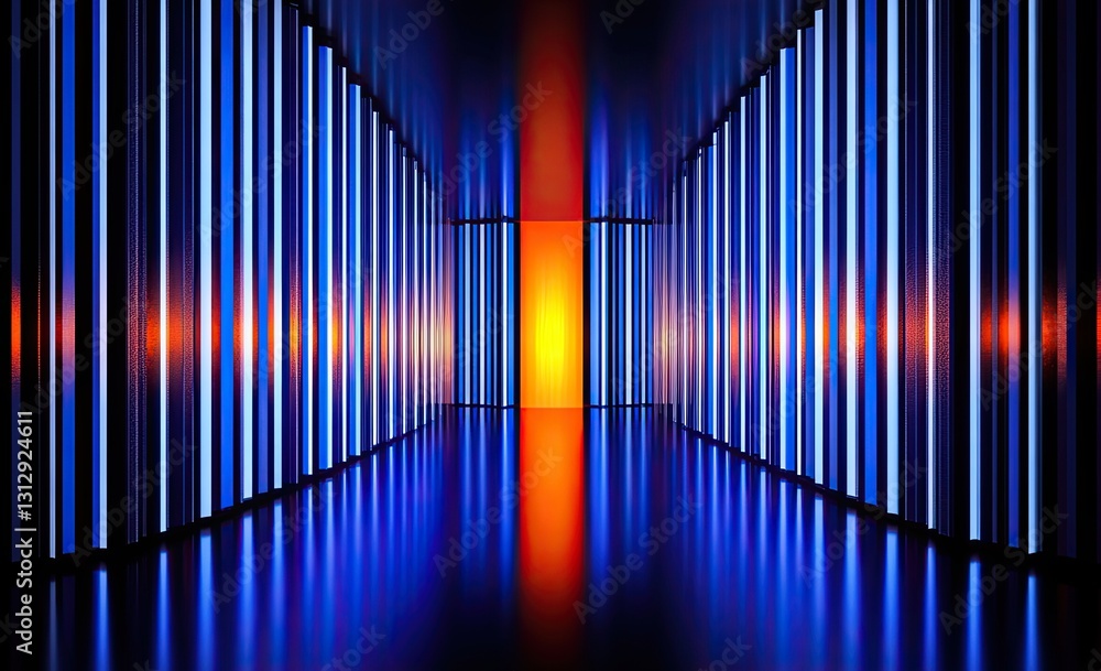 Poster abstract 3d portrayal of the information space in the upcoming high-tech world. emphasizes global da