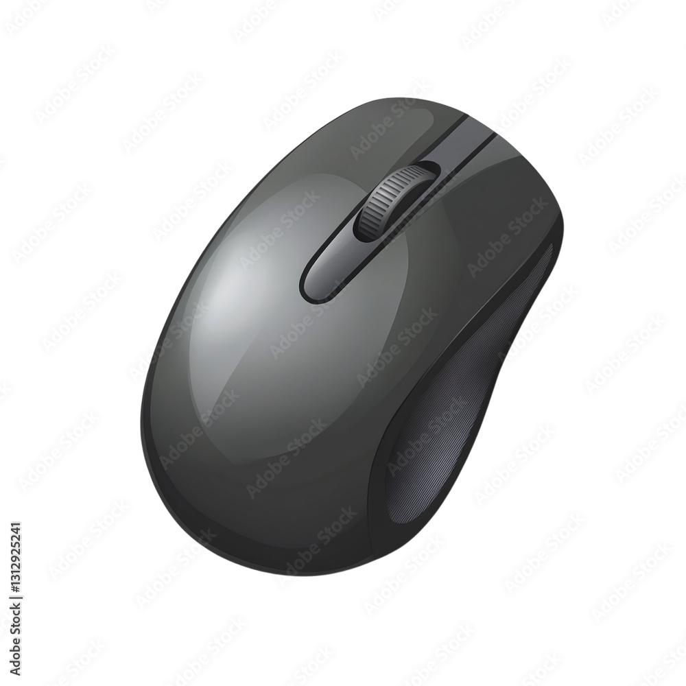 Poster computer mouse pad with smooth surface isolated on transparent background
