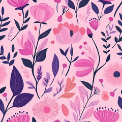 Seamless  pink floral acrylic pattern background