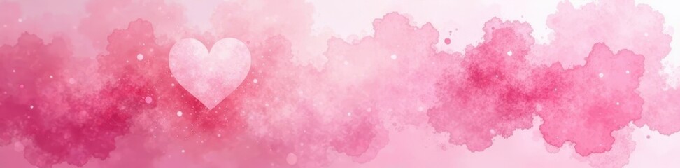 Blush pink heart watercolor wash, romantic texture, cute, card, hearts