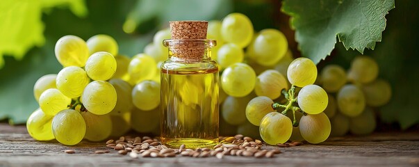 Organic grape extract for natural health care in aromatherapy featuring fresh plant essence for essential wellness and rejuvenation