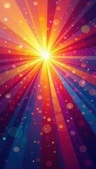 Abstract sunburst of vibrant hues, blurred edges, yellow, summer