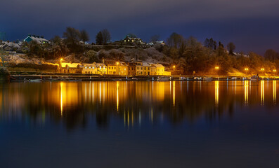 Fototapeta premium First snow in a small Irish village